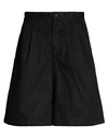 Comme Des Garçons Shirt Pleated Wide-fit Bermuda Shorts In Black