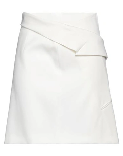 Alexander Mcqueen Woman Mini Skirt Ivory Size 6 Wool In White