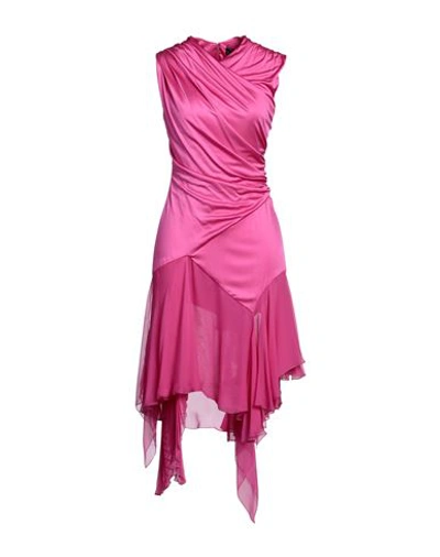 Versace Woman Mini Dress Fuchsia Size 2 Viscose, Silk In Pink