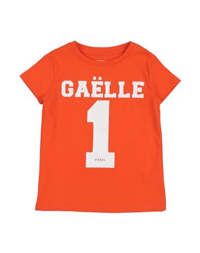 Gaelle Paris Babies' Gaëlle Paris Toddler Girl T-shirt Orange Size 6 Cotton, Elastane