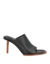 Jacquemus Stiletto Heel Leather Open Toe Mules In Black