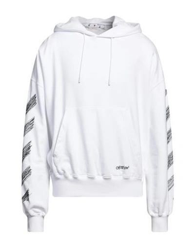 Off-white Man Sweatshirt White Size M Cotton, Elastane