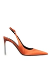 Sergio Rossi Woman Pumps Orange Size 8 Textile Fibers