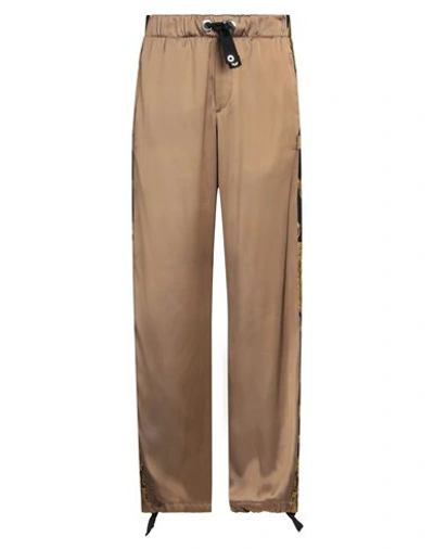 Versace Man Pants Khaki Size 36 Viscose, Cotton In Beige