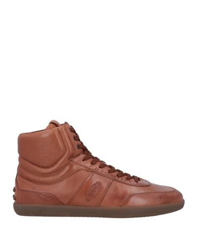 Tod's Man Sneakers Brown Size 9 Leather