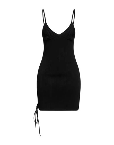 OFF-WHITE OFF-WHITE WOMAN MINI DRESS BLACK SIZE 6 VISCOSE, POLYESTER