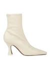 Neous Ran Pointed Leather Ankle Booties In White