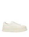 Jil Sander Low-top Platform Sneakers Textured Sole In White