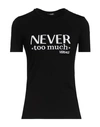 Versace Woman T-shirt Black Size 4 Cotton, Polyester In Black