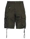 Dsquared2 Man Shorts & Bermuda Shorts Military Green Size 34 Cotton, Elastane