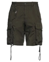 Dsquared2 Man Shorts & Bermuda Shorts Military Green Size 30 Cotton, Elastane