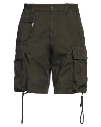 Dsquared2 Man Shorts & Bermuda Shorts Military Green Size 34 Cotton, Elastane