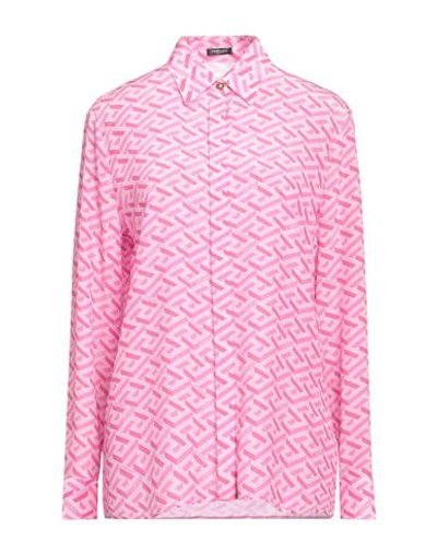 Versace Woman Shirt Pink Size 10 Silk