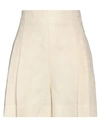 Chloé Woman Shorts & Bermuda Shorts Ivory Size 8 Linen In White