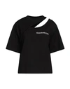 Alexander Mcqueen Woman T-shirt Black Size 4 Cotton, Polyester