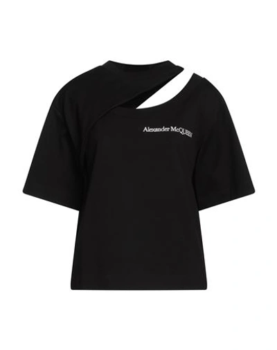 Alexander Mcqueen Woman T-shirt Black Size 4 Cotton, Polyester