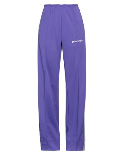 Palm Angels Woman Pants Purple Size 8 Polyester, Recycled Polyester