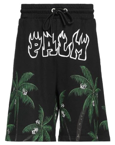 Palm Angels Man Shorts & Bermuda Shorts Black Size S Cotton