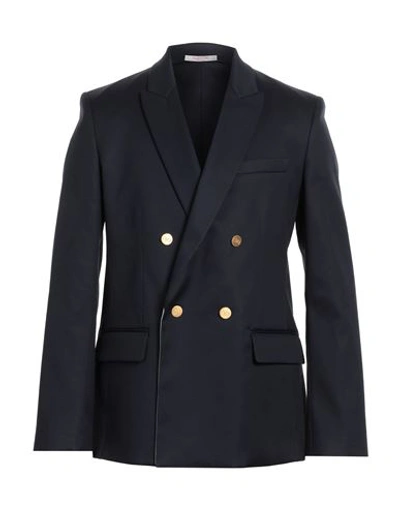 Valentino Drouble-breasted Blazer With Rear Vents In Blue