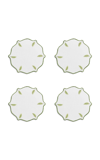 Tiffany & Co Set-of-four Wisteria Embroidered Linen Coasters In Multi
