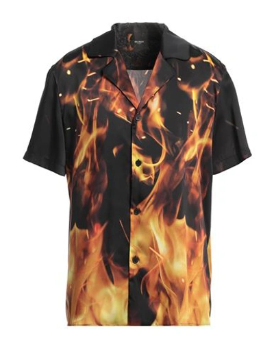 Balmain Man Shirt Black Size 16 ½ Polyester