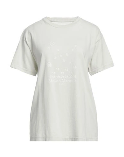 Maison Margiela Woman T-shirt Light Grey Size L Cotton