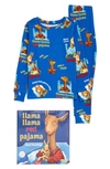 BOOKS TO BED KIDS' 'LLAMA LLAMA RED PAJAMA' FITTED TWO-PIECE PAJAMAS & BOOK SET