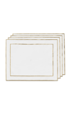 Tiffany & Co Set-of-four Small Embroidered Linen Placemats In Gold