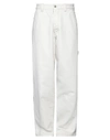 Maison Margiela Men's Cotton Denim Trousers In White
