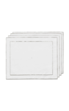 Tiffany & Co Set-of-four Embroidered Linen Placemats In Silver