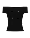 Alexander Mcqueen Woman Top Black Size L Viscose, Polyester, Polyamide, Elastane