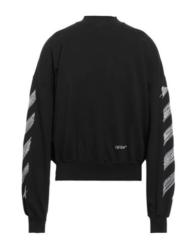 Off-white Man Sweatshirt Black Size L Cotton, Elastane