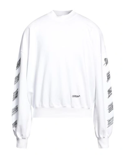 Off-white Man Sweatshirt White Size L Cotton, Elastane