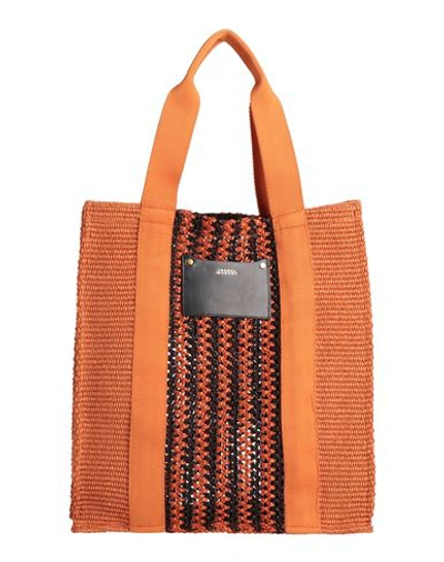 Isabel Marant Woman Handbag Orange Size - Cotton, Polyamide, Cow Leather