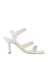 Guglielmo Rotta Woman Sandals White Size 6.5 Soft Leather