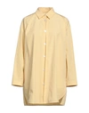 JIL SANDER JIL SANDER WOMAN SHIRT LIGHT YELLOW SIZE 4 COTTON