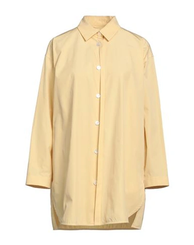 JIL SANDER JIL SANDER WOMAN SHIRT LIGHT YELLOW SIZE 4 COTTON