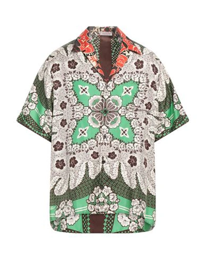 Valentino Garavani Man Shirt Ivory Size 40 Silk In White