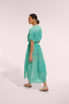 Poupette St Barth Becky Printed Midi Dress In Sky Abori