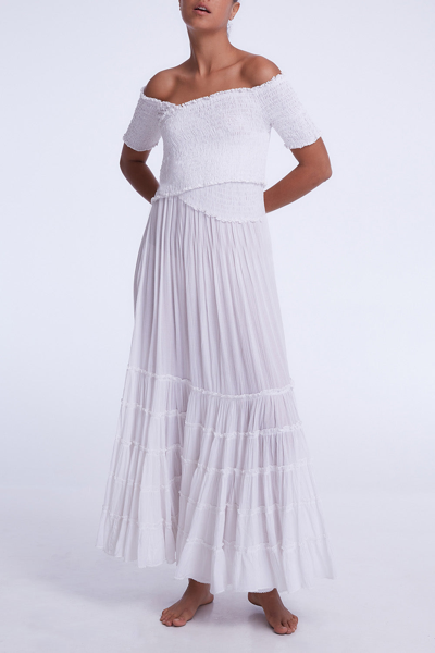 Poupette St Barth Soledad Midi Dress In White