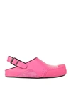 Marni Bumper Leather Mules In Pink Gummy