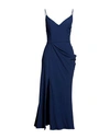 Alexander Mcqueen Woman Midi Dress Blue Size 10 Viscose, Acetate