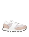 Tod's Man Sneakers Taupe Size 8 Textile Fibers, Leather In Grey