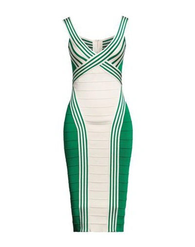 Elisabetta Franchi Woman Midi Dress Green Size 6 Viscose, Polyamide
