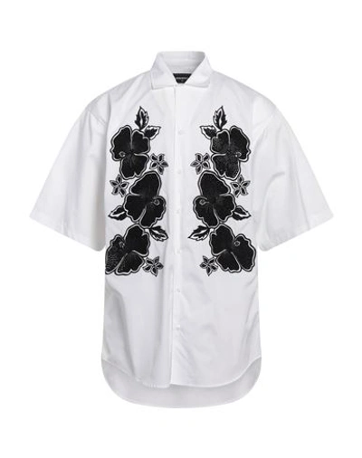 Dsquared2 Man Shirt White Size 38 Cotton, Polyamide, Elastane