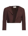 Vicolo Woman Blazer Brown Size S Viscose, Linen