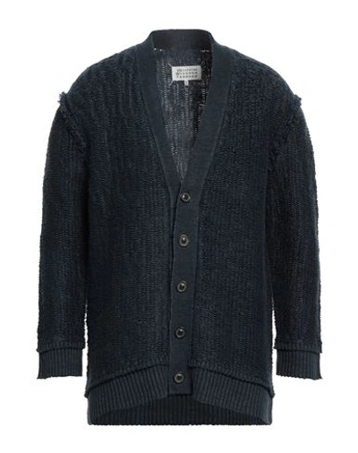 Maison Margiela Woman Cardigan Navy Blue Size L Hemp, Cotton