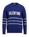 Valentino Garavani Man Sweater Blue Size L Virgin Wool