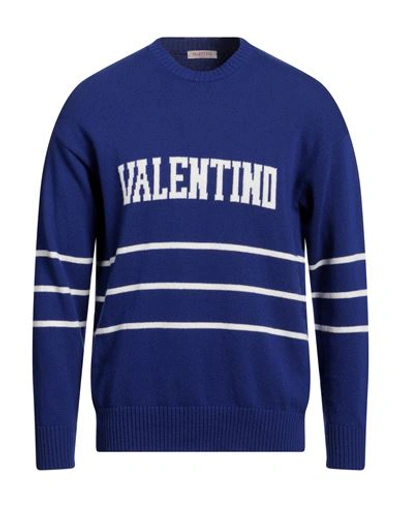 Valentino Garavani Man Sweater Blue Size L Virgin Wool