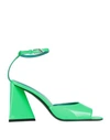 Attico Piper 85 Sandals In Eco-patent Leather In Green